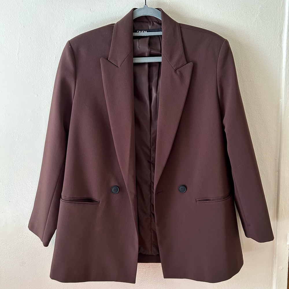 Zara oversized blazer in brown
